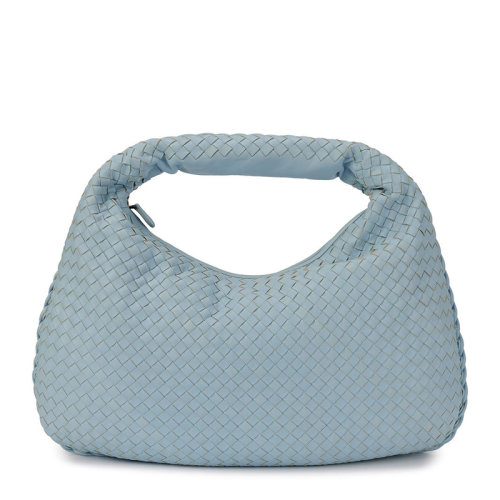 Bottega Veneta/葆蝶家 女士蓝色编织小羊皮手提包单肩包女包 367639-V0016-4960