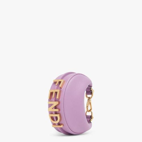  FENDI芬迪 22年秋冬 女士 零钱包 紫色皮革吊饰 7AS089AKKTF1JCO