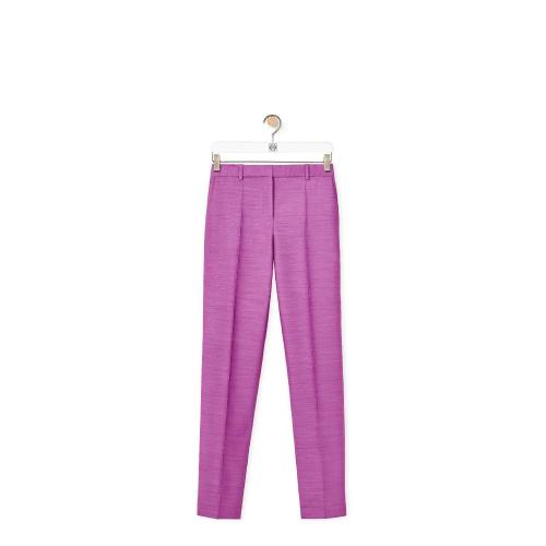  LOEWE罗意威 22年秋冬 女士 休闲裤 Tailored trousers in wool and silk S540Y04XB4-7490