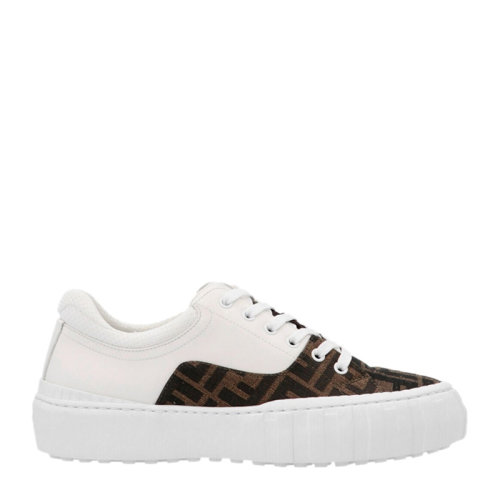 FENDI/芬迪 女士 鞋靴 白色低帮双F印花系带板鞋运动鞋 女士休闲运动鞋