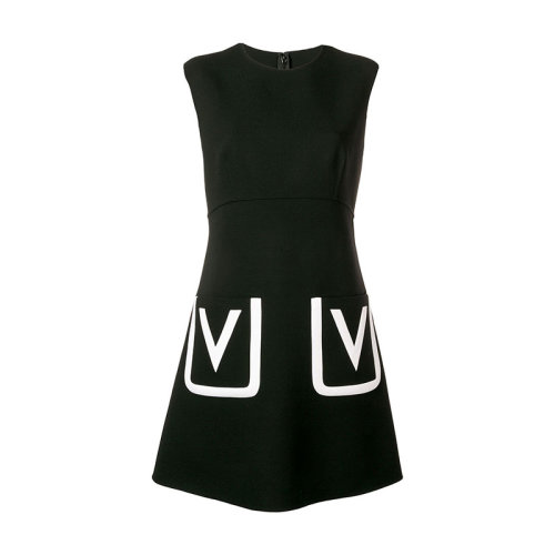 Valentino/华伦天奴  女装 时尚百搭 女士黑色羊毛连衣裙 RB3VAKS14EJ 0NA