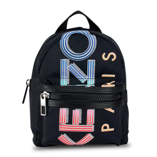 KENZO/高田贤三 男女同款中性黑色尼龙迷你徽标背包双肩包 FA55SF215F26-99