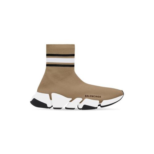  BALENCIAGA巴黎世家 22年秋冬 男士 休闲运动鞋 Speed 2.0 条纹再生针织面料运动鞋 674617W2F6