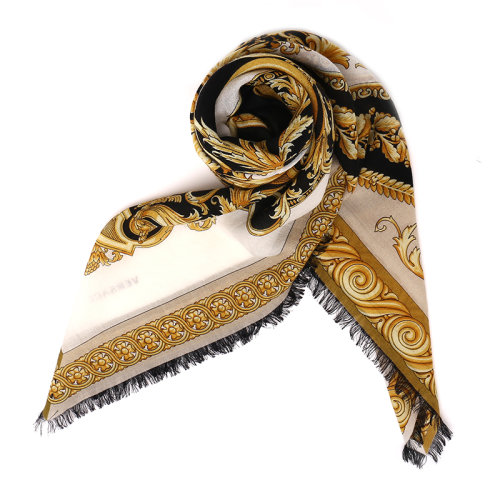 VERSACE/范思哲 羊毛羊绒桑蚕丝混纺女士方围巾IFO14011F00600