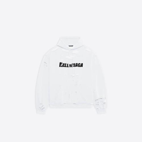  BALENCIAGA巴黎世家 22年春夏 男士 卫衣 Destroyed 连帽衫 659403TKVB69040 预定商品1-3周发货