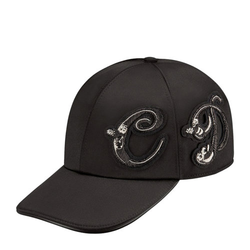 DIOR/迪奥 男士 黑色棉质棒球帽休闲帽子 男士帽子 023C909G-0193-900