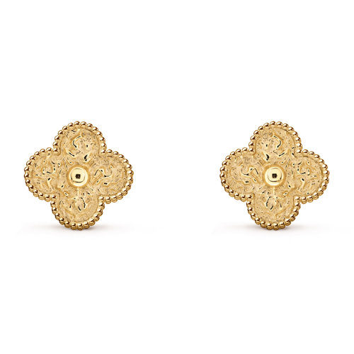 Van Cleef & Arpels/梵克雅宝 经典Magic Alhambra系列 18k金黄金四叶草耳钉VCARO1II00
