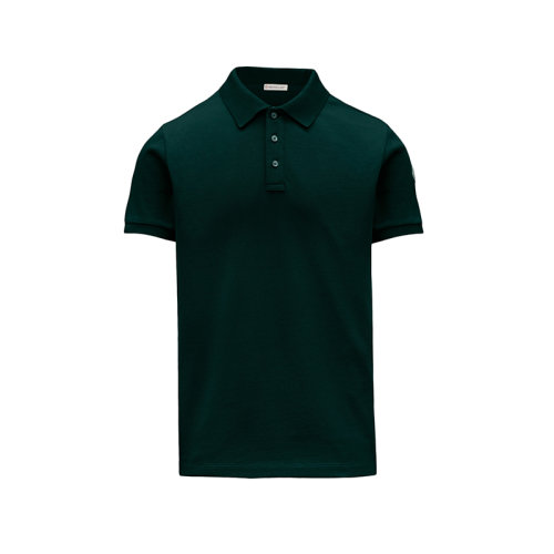 Moncler/蒙克莱 22年秋冬新款 男士橄榄绿色纯棉徽标贴片短袖polo衫H20918A7051084556875