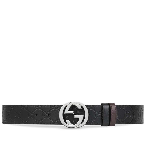 GUCCI/古驰 Gucci Signature皮革双面腰带 473030 CWCWN