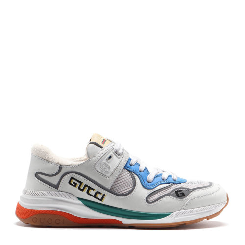 GUCCI/古驰女士白色小牛皮徽标系带厚底运动鞋休闲鞋跑步鞋女鞋 592348-02JM0-9089