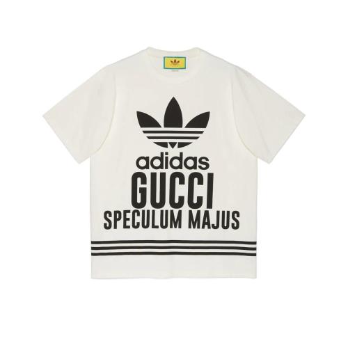  GUCCI古驰 22年秋冬 男士 adidas x Gucci联名系列针织棉T恤 616036 XJEW1 9095