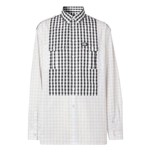  BURBERRY/博柏利 男士拼色棉质长袖衬衫 45630481 PLFSX