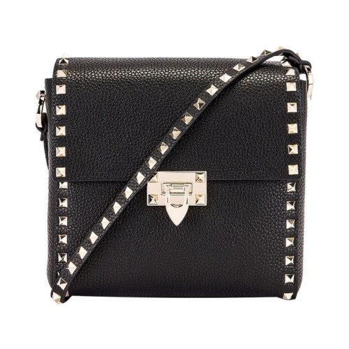  Valentino/华伦天奴 女士黑色皮革单肩包 TW2B0F94 VSF 0NO PLSX