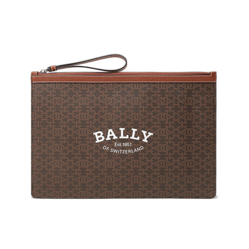 BALLY/巴利 男士TPU扁平手拿包老花图案 BOLLIS LARGE TML