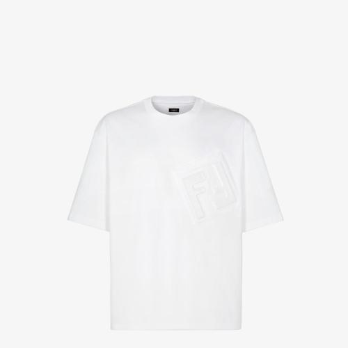  FENDI芬迪 22年秋冬 男士 短袖T恤 白色针织T恤 FY1154AL1SF0QG1