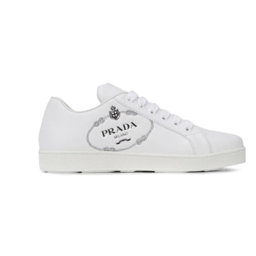 PRADA/普拉达 女鞋女士白色皮革时尚百搭品牌字母休闲运动鞋 1E950L_3K92_F0964