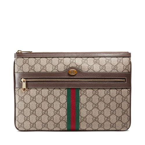 GUCCI/古驰  经典Ophidia系列 女士经典老花帆布拉链开合手拿包51755196IWS8745