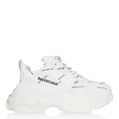 Balenciaga/巴黎世家  女鞋 品牌字母LOGO装饰 女士白色皮革经典时尚低帮系带休闲运动鞋  524039W2FA19010