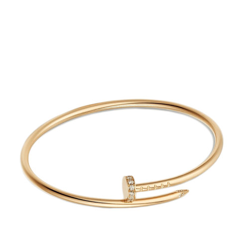 CARTIER/卡地亚 经典JUSTE UN CLOU系列 小号18K金黄金镶嵌钻石钉子手镯B6066117