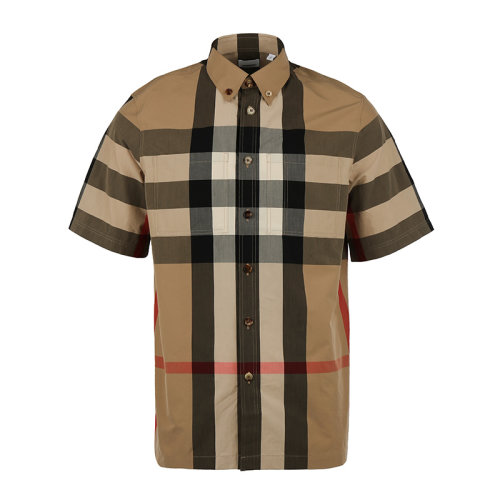 BURBERRY/博柏利21新品经典格纹棉质宽松男士短袖衬衫8042836
