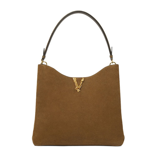 VERSACE/范思哲 VIRTUS大号麂皮休闲包 手提包 牛皮革 1000704-1A00833