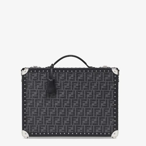  FENDI芬迪 22年春夏 男士 手提包 黑色布料手提箱 7VV13_8V3F0GXN