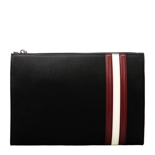 BALLY/巴利  经典logo款男士黑色皮革折叠钱包 6226563