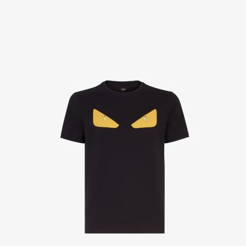 FENDI芬迪 22年秋冬 男士 短袖T恤 Bag Bugs黑色棉质T恤 FY072294TF0QA1