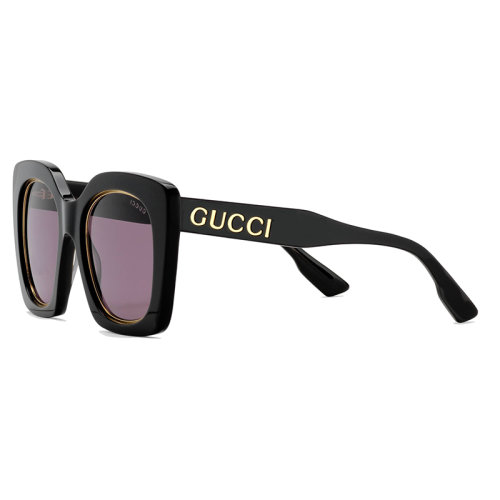 GUCCI/古驰 22年春夏新款 女士纯紫色镜片光泽感深灰色醋纤镜框超大造型方形太阳眼镜墨镜?691318J07401250