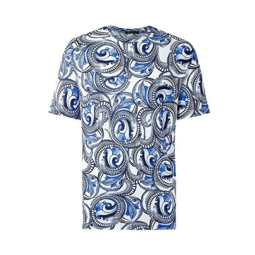  VERSACE/范思哲 男士蓝白色棉质短袖T恤 A76113 1173 A74P PLFSX