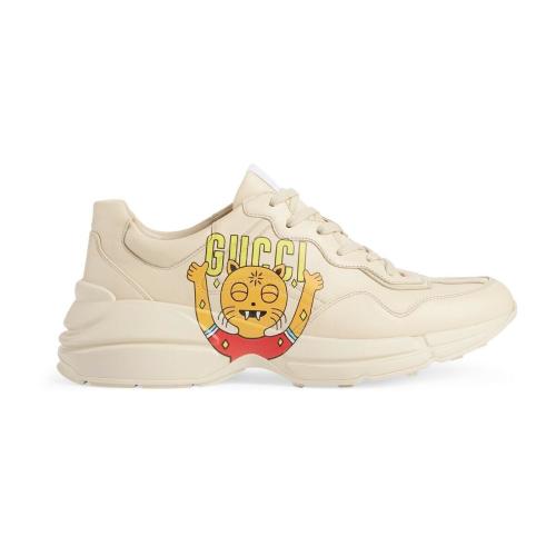  GUCCI古驰 22年秋冬 男士 Rhyton系列男士小猫印花运动鞋 699293 DRW00 9522
