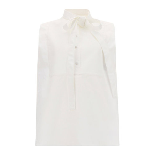 Valentino/华伦天奴 女装  时尚 国语领蝴蝶结白色上衣 VB3AE5R15DN0BO