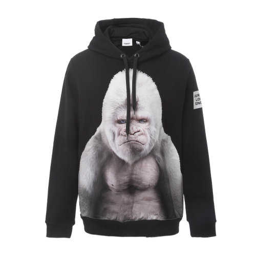 BURBERRY/博柏利 黑色纯棉连帽男士卫衣 男卫衣