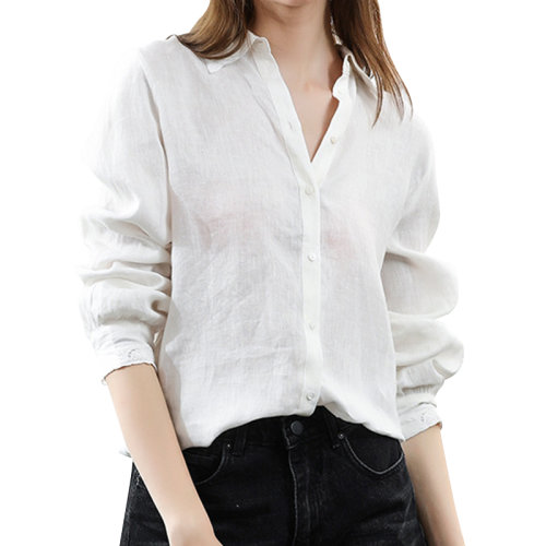 GeleiStory/GeleiStory春夏新款刺绣长袖上唯美奢华亚麻翻领衬衫女装＞女士衬衫＞女士长袖衬衫