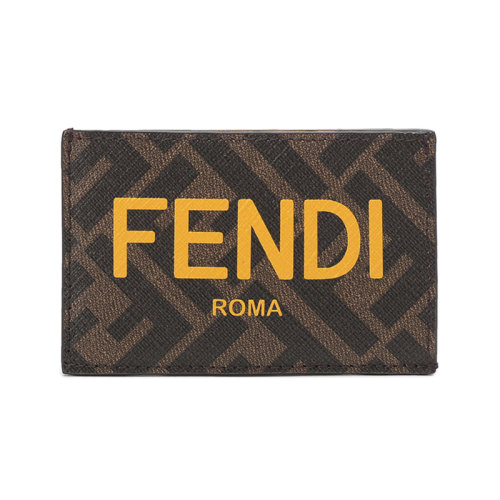 FENDI/芬迪 【22春夏新款】 男士涂层面料配皮卡包卡夹LOGO图案 7M0328 AJJ8