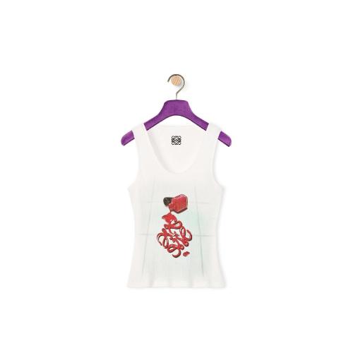  LOEWE罗意威 22年秋冬 女士 背心 Nail Polish tank top in cotton and elastane S540Y23X08-9