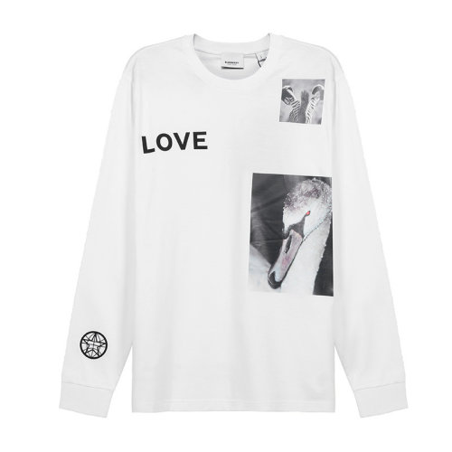 BURBERRY/博柏利 巴宝莉 男装 图案LOVE印花 男士时尚白色棉质圆领长袖T恤 80318841