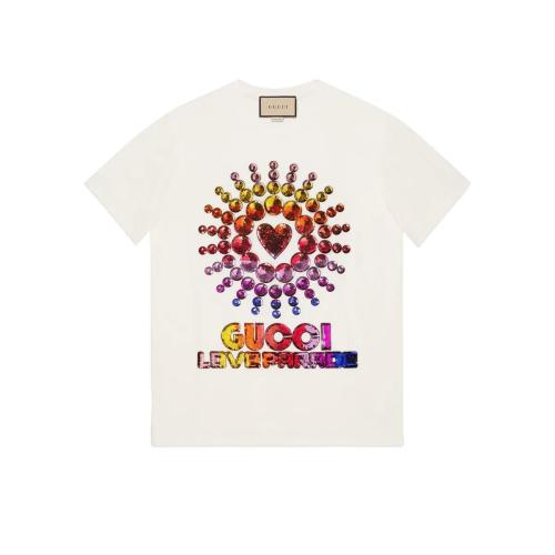  GUCCI古驰 22年秋冬 女士 “Gucci Love Parade”T恤 615044 XJEN4 9088
