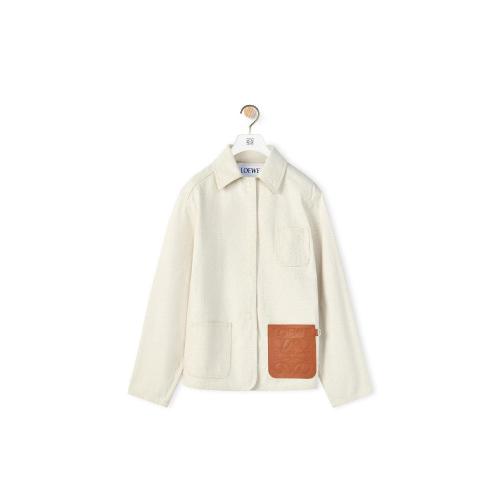  LOEWE罗意威 22年秋冬 女士 夹克 Workwear jacket in cotton and linen S359Y02X64-2370