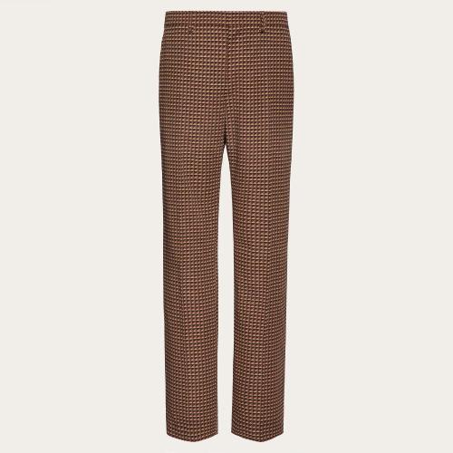  VALENTINO华伦天奴 22年秋冬 男士 休闲裤 PANTALON EN LAINE A_VEC IMPRIMé MINISTUD 1V3RBI