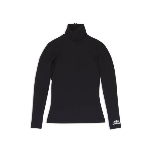  BALENCIAGA巴黎世家 22年秋冬 女士 针织衫 Womens 3b Sports Icon Turtleneck in Black 72008