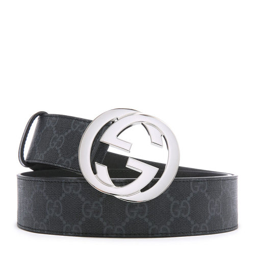 GUCCI/古驰   男款 古驰互扣式双G带扣高级人造帆布腰带