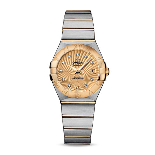 OMEGA/欧米茄 星座系列 精钢 18K金 钻石刻度 自动机械 女士腕表 123.20.27.20.58.001