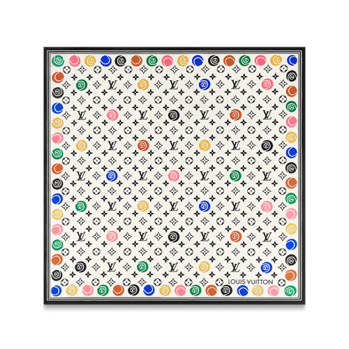 Louis Vuitton/路易威登 22年秋冬新款 LV MATCH 70系列 女士多色桑蚕丝老花图案丝巾方巾M77750