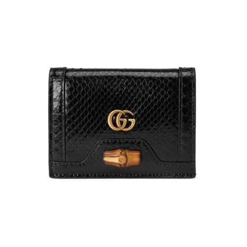  GUCCI古驰 22年秋冬 女士 Gucci Diana系列蟒蛇皮竹节卡包 658244 LJMST 1000