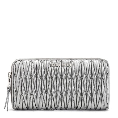 MIUMIU 纯色 褶皱 时尚 女士钱夹 5ML506 N88 F0028