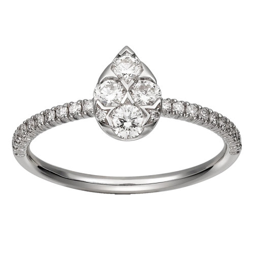 CARTIER/卡地亚 ETINCELLE系列 白金镶嵌钻石水滴状戒指B4223200