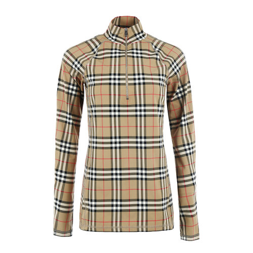 BURBERRY/博柏利21新品Vintage 格纹弹力平织高领女士长袖T恤8024572