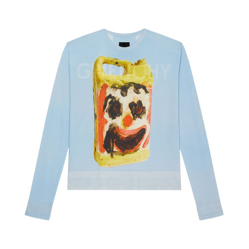 Givenchy/纪梵希 22年秋冬新款 Josh Smith系列 男士浅蓝色羊毛混纺瓷质印花针织衫BM90JD4YAF-452