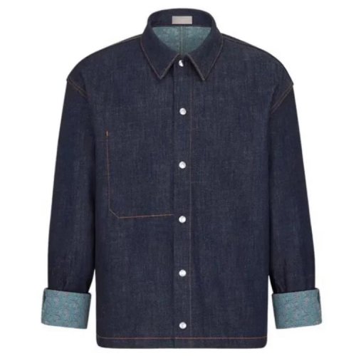 DIOR/迪奥 时尚百搭男士牛仔长袖衬衫033D490A272X C585【主推】